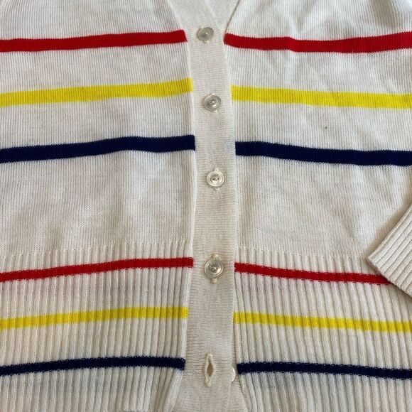 Vintage 50s 60s White Wool Button-down - Picture 3 of 13